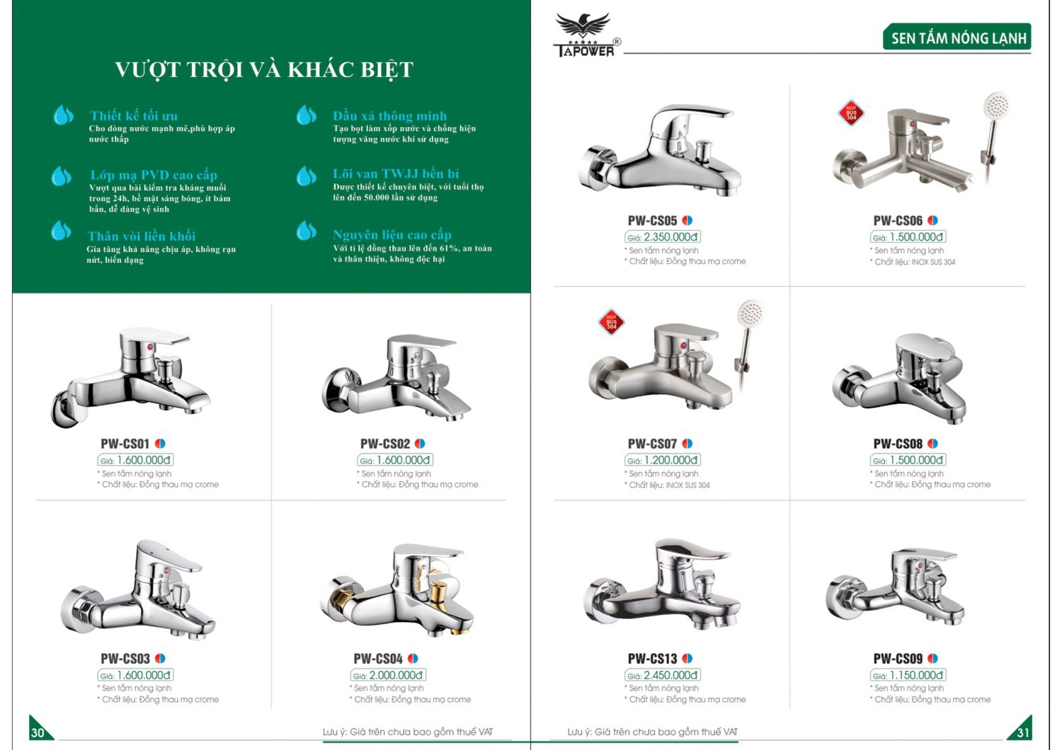 Thiết bị vệ sinh TAPOWER Catalogue và Bảng giá mới nhất /Page 16